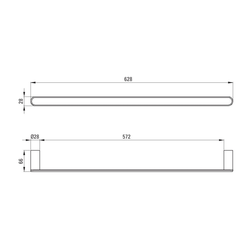 Deante ADR_0621 - ROUND falra szerelhető törölközőtartó 62,8 cm fényes króm