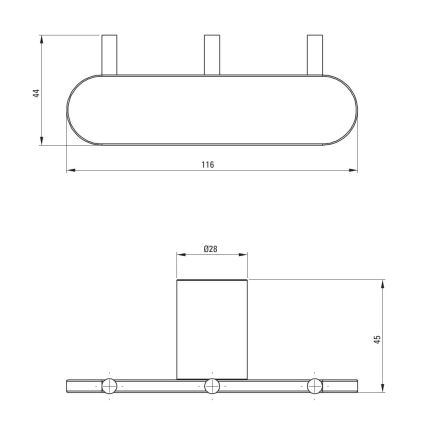Deante ADR_N131 - ROUND fali kampó fekete