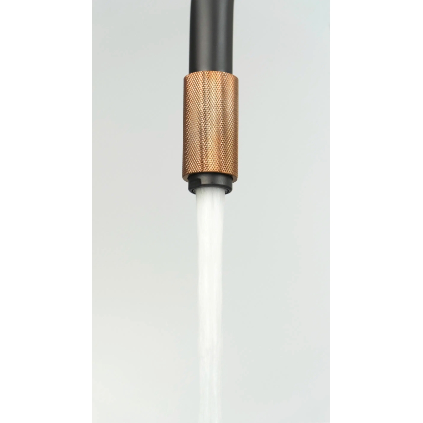 Deante BCA_B64M - Mosogató csaptelep ASTER fekete/sárgaréz