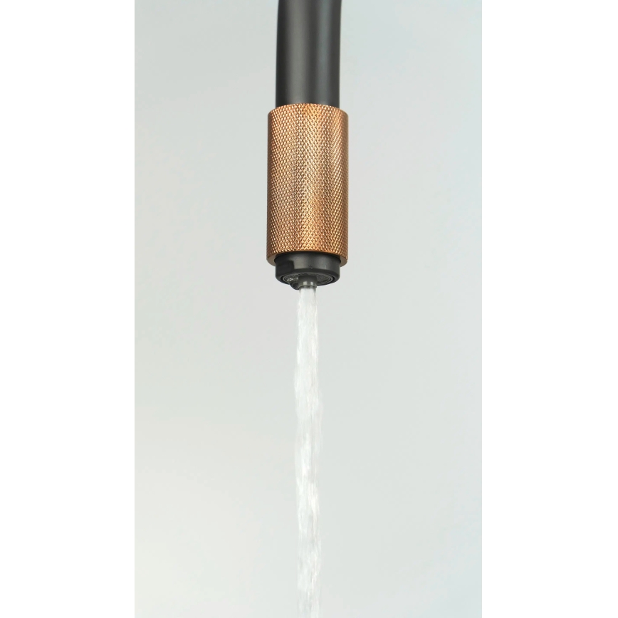 Deante BCA_B64M - Mosogató csaptelep ASTER fekete/sárgaréz