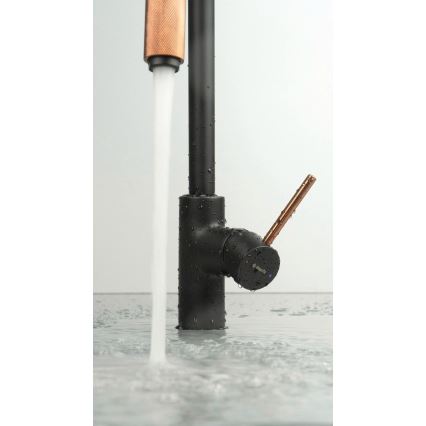 Deante BCA_B64M - Mosogató csaptelep ASTER fekete/sárgaréz