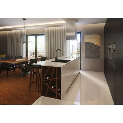 Deante BCA_B64M - Mosogató csaptelep ASTER fekete/sárgaréz