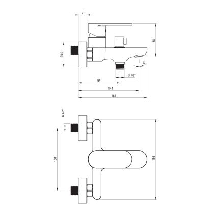 Deante BGA_010M - ALPINIA kádcsaptelep, fényes króm