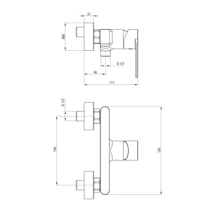 Deante BGA_N40M - ALPINIA zuhanycsaptelep, fekete