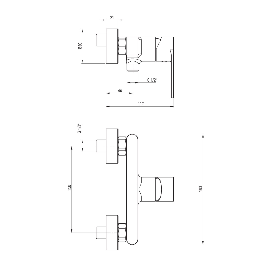 Deante BGA_N40M - ALPINIA zuhanycsaptelep, fekete
