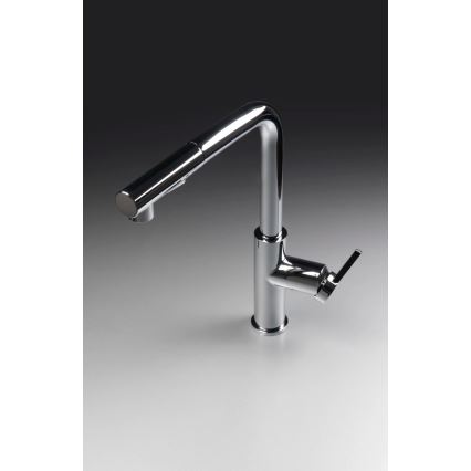 Deante BKM_073M - Mosogató csaptelep kihúzható zuhanyfejjel MOMI fényes króm