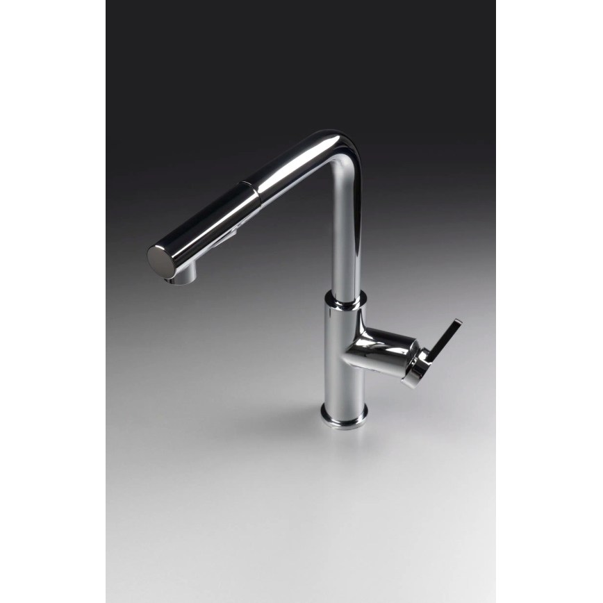 Deante BKM_073M - Mosogató csaptelep kihúzható zuhanyfejjel MOMI fényes króm