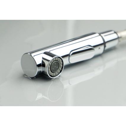 Deante BKM_073M - Mosogató csaptelep kihúzható zuhanyfejjel MOMI fényes króm