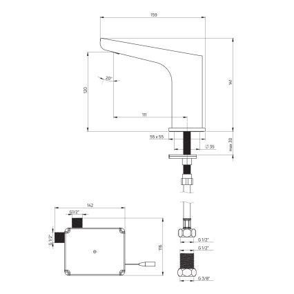 Deante BQH_028R - Érintésmentes mosdócsap HIACYNT 4xAA fényezett króm