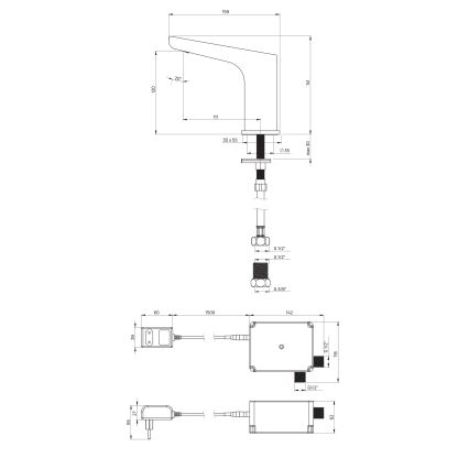 Deante BQH_028V - Érintés nélküli mosdócsaptelep HIACYNT 230/6V fényes króm