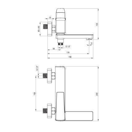 Deante BQL_N12M - Összecsukható BLUR kádcsaptelep fekete