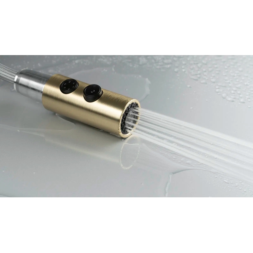 Deante BQO_R72M - Mosogatócsap kihúzható permetezővel OLFATO csiszolt arany