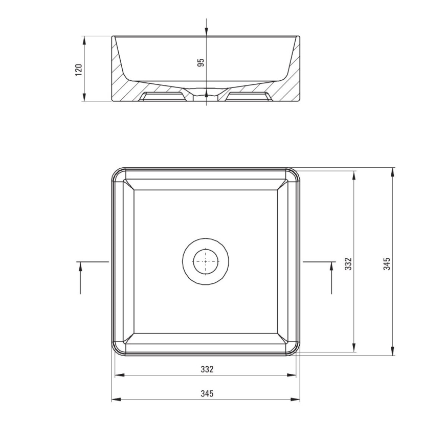 Deante CDJ_6U3S - JASMIN ráültethető mosdó, 34,5 x 34,5 cm, kerámia/fehér