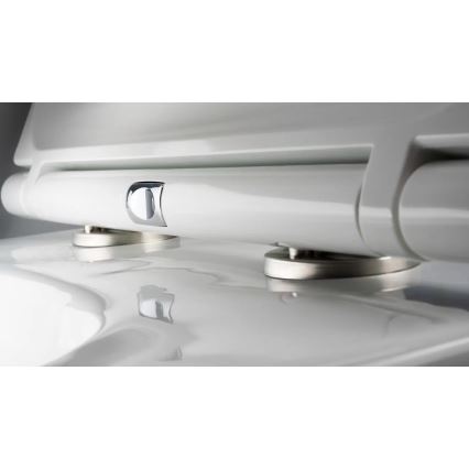 Deante CGRD6ZPW - Falra szerelhető WC SoftClose ülőkével, ROUND, kerámia/fehér