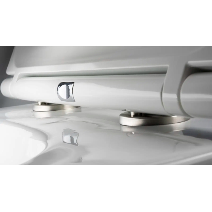 Deante CGRD6ZPW - Falra szerelhető WC SoftClose ülőkével, ROUND, kerámia/fehér