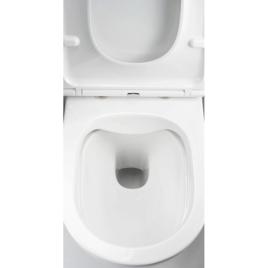 Deante CGRD6ZPW - Falra szerelhető WC SoftClose ülőkével, ROUND, kerámia/fehér