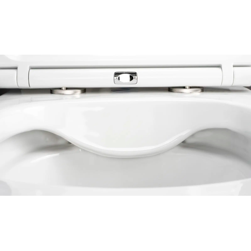 Deante CGRD6ZPW - Falra szerelhető WC SoftClose ülőkével, ROUND, kerámia/fehér