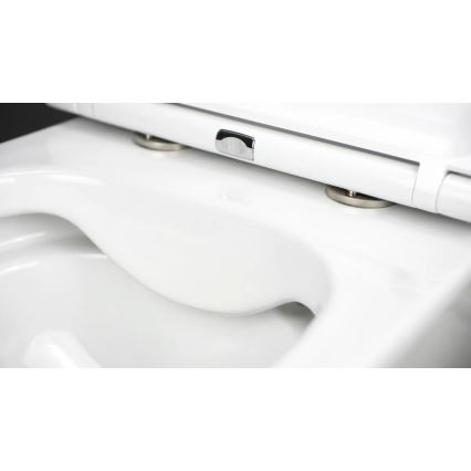 Deante CGRD6ZPW - Falra szerelhető WC SoftClose ülőkével, ROUND, kerámia/fehér