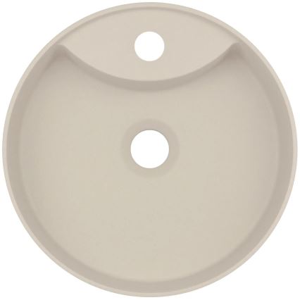 Deante CQS_5U4B - SILIA mosdó 36 cm átmérőjű, csaplyukkal, gránit/beige, pultba építhető