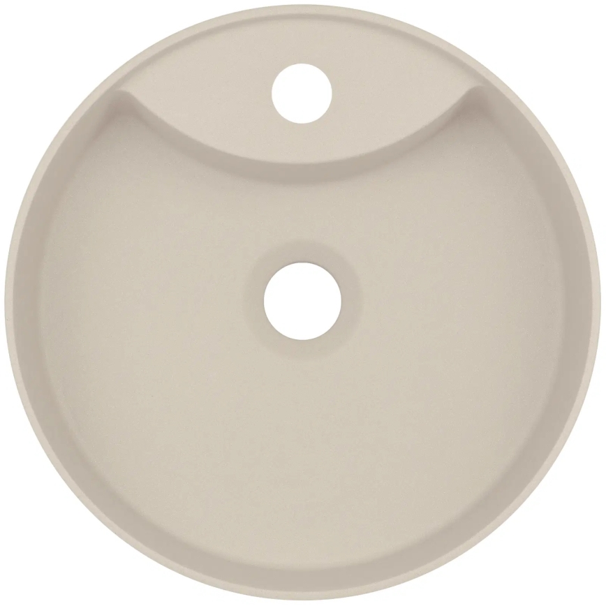 Deante CQS_5U4B - SILIA mosdó 36 cm átmérőjű, csaplyukkal, gránit/beige, pultba építhető