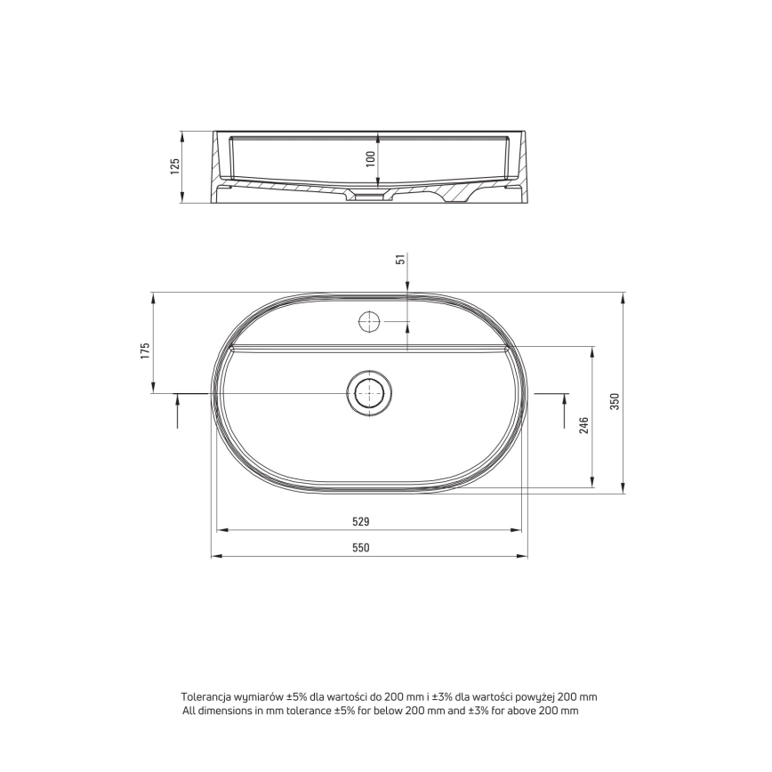 Deante CQS_5U6B - Beépíthető mosdó SILIA 35x55 cm, gránit/beige, csaplyukasztással