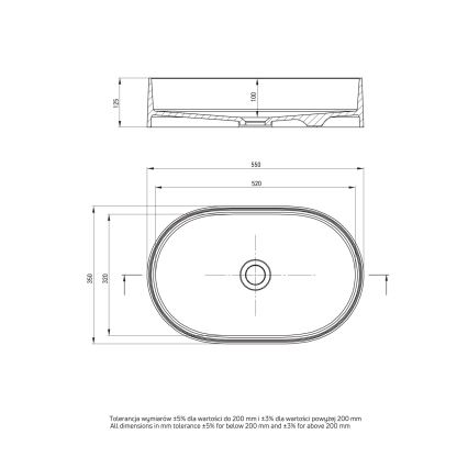 Deante CQS_5U6S - SILIA 35x55 cm-es gránit/beige mosdó pult alá