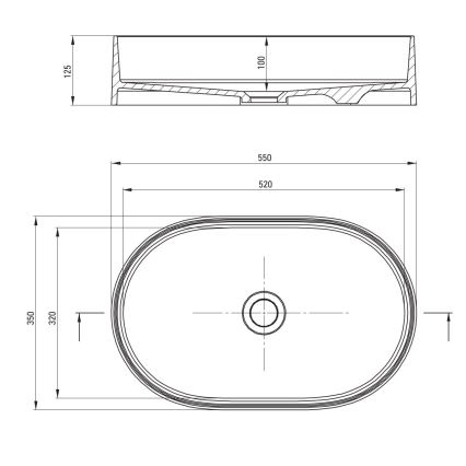 Deante CQS_NU6S - SILIA pultba építhető mosdó 35x55 cm gránit/fekete