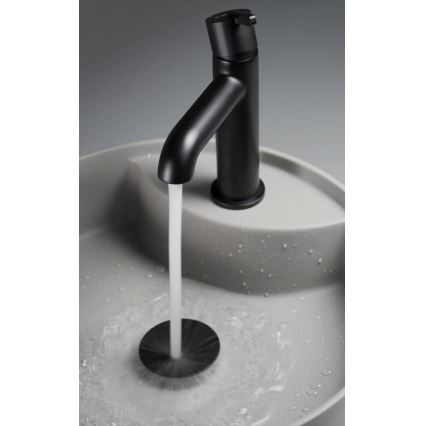 Deante CQS_SU4B - SILIA mosdó pultba ültethető, csaptelephez kialakított furattal, átmérő 36 cm, gránit/metál szürke