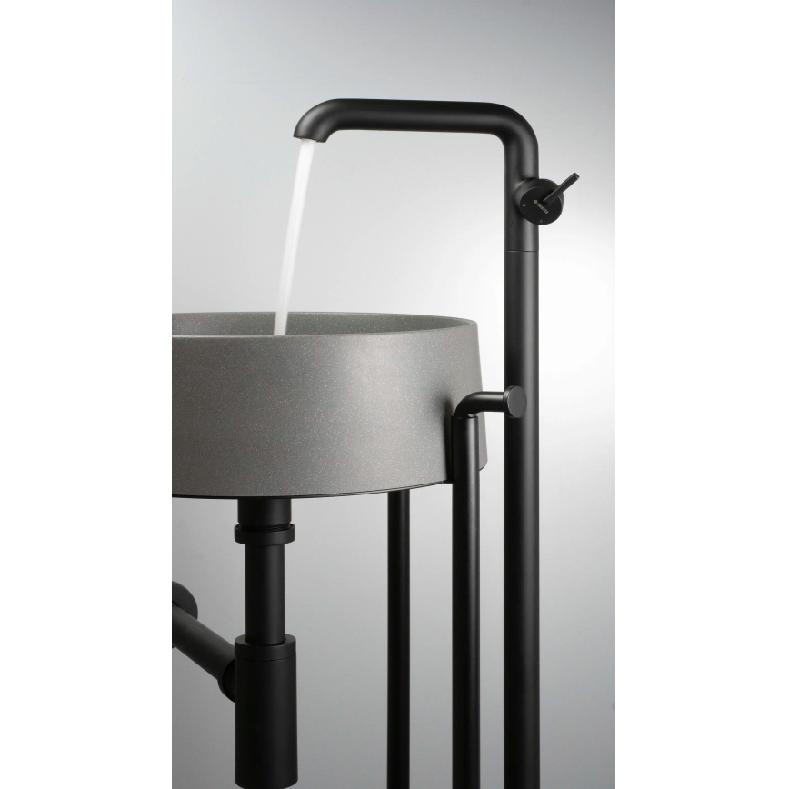 Deante CQS_SU4S - SILIA ráépíthető mosdó, Ø 36 cm, gránit/metál szürke