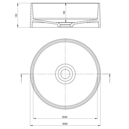 Deante CQS_SU4S - SILIA ráépíthető mosdó, Ø 36 cm, gránit/metál szürke