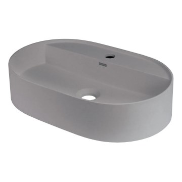 Deante CQS_SU6B - SILIA 35 x 55 cm pultfelületi mosdó, csaplyukkal, gránit/metál szürke