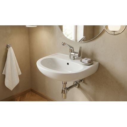 Deante - Függesztett mosdó JASMIN 45,7x36,4 + LEMON mosdócsaptelep