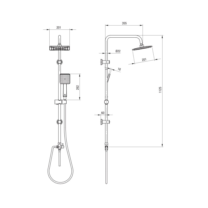 Deante NER_N51K - BORO zuhanyszett fekete
