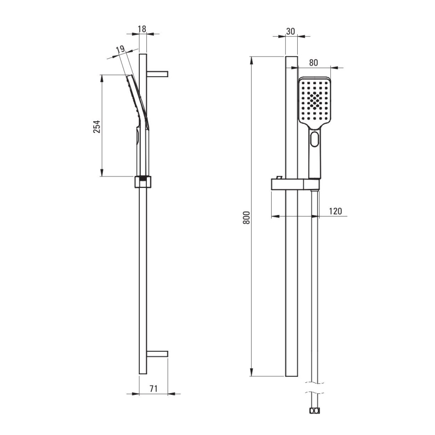 Deante NGA_N52K - ALPINIA fekete zuhanyszett