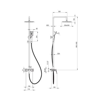 Deante NQL_04XM - BLUR csaptelepes zuhanyszett, fényes króm