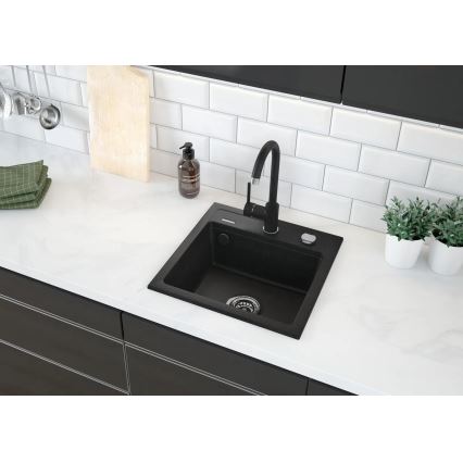 Deante ZQZ_T103 - ZORBA konyhai mosogató 44x44 cm gránit/antracit