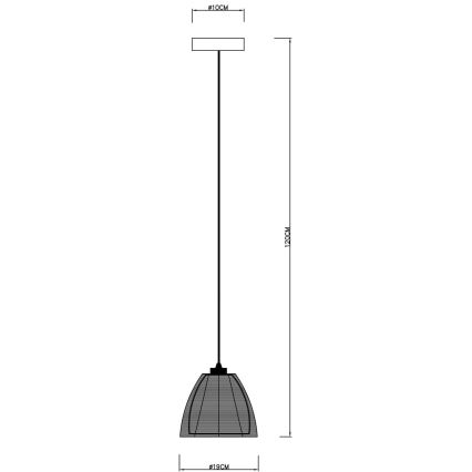 Deko-Light 342025 - Csillár zsinóron FILO 1xE27/60W/230V átm. 19 cm ezüst