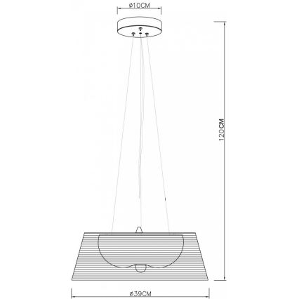 Deko-Light 342031 - Csillár zsinóron FILO 3xE27/60W/230V átm. 39 cm ezüst
