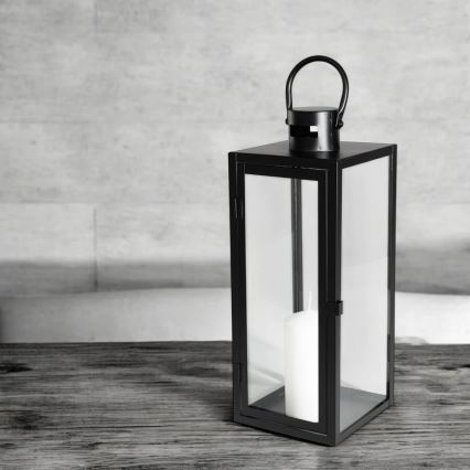 Dekoratív fekete lámpás, 49 cm