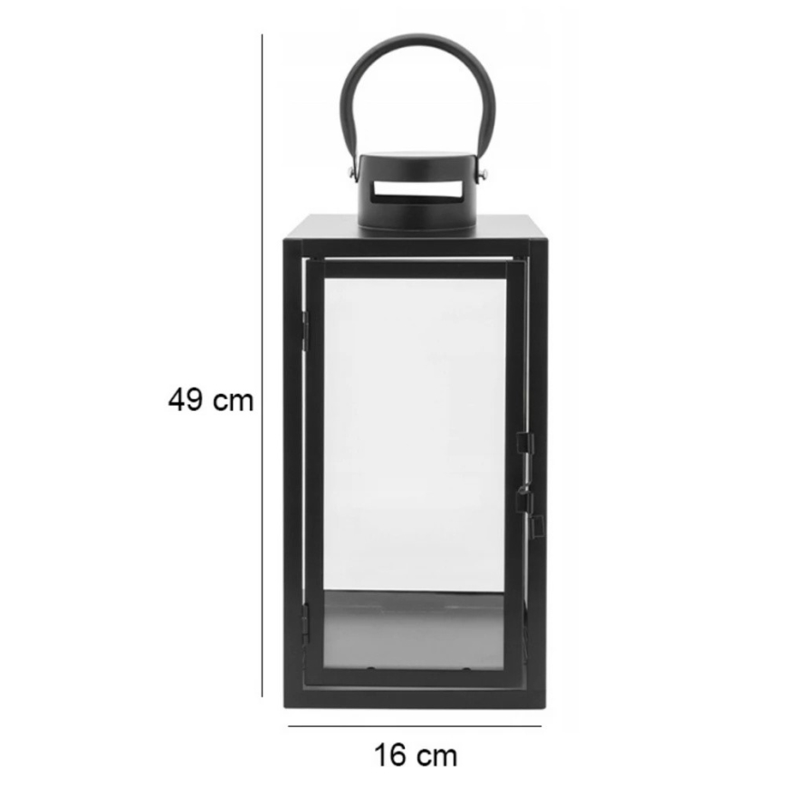 Dekoratív fekete lámpás, 49 cm