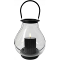 Dekoratív lámpás GLASSY, 25 cm, fekete