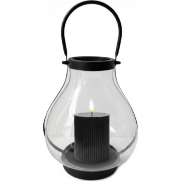 Dekoratív lámpás GLASSY, 25 cm, fekete
