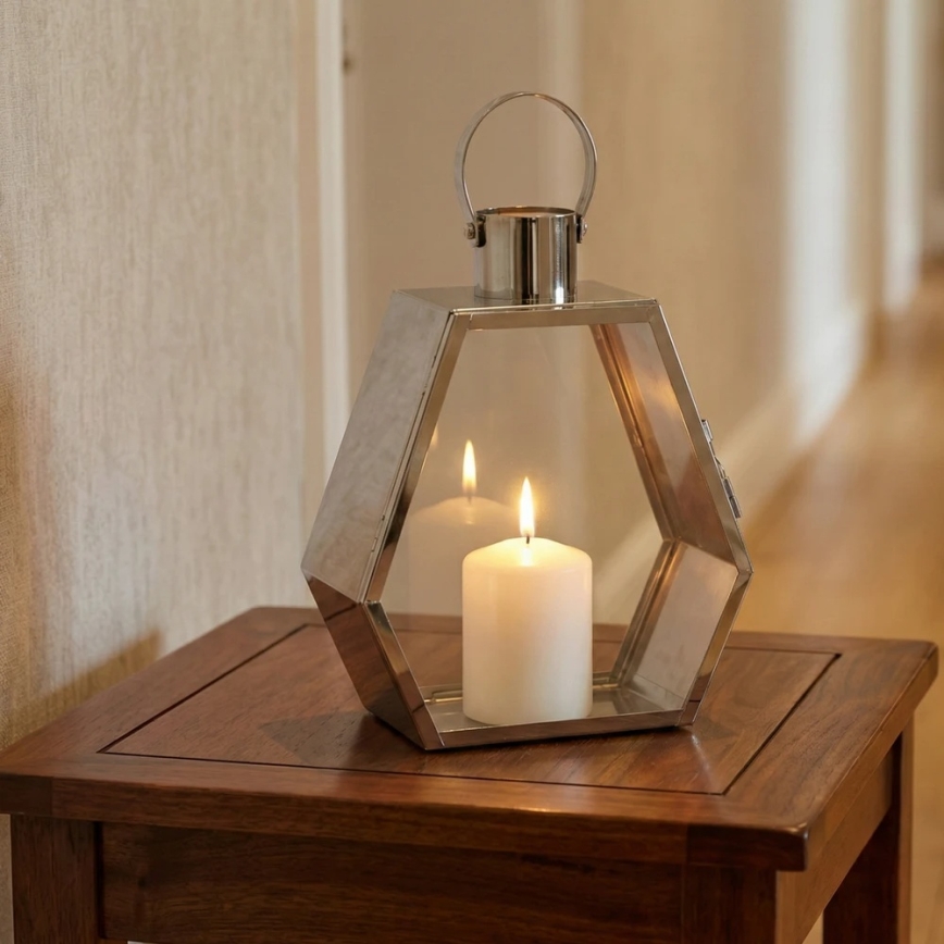 Dekoratív lámpás PALACE 34 cm fényes króm