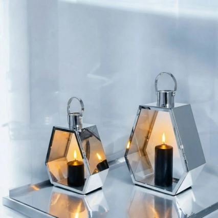 Dekoratív lámpás PALACE 34 cm fényes króm