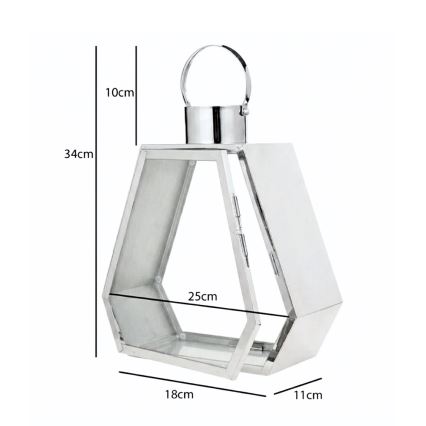 Dekoratív lámpás PALACE 34 cm fényes króm