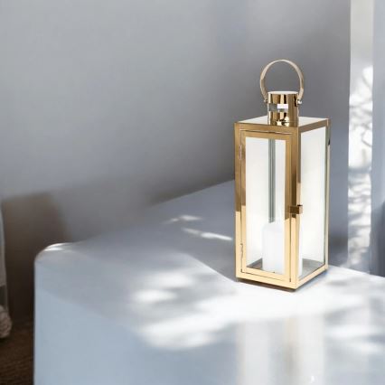 Dekoratív lámpás TOWER 29 cm aranyszínű