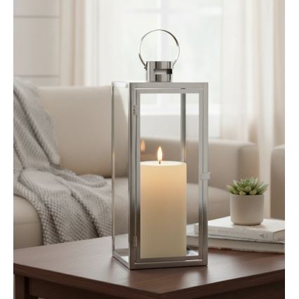 Dekoratív lámpás TOWER 29 cm fényes króm