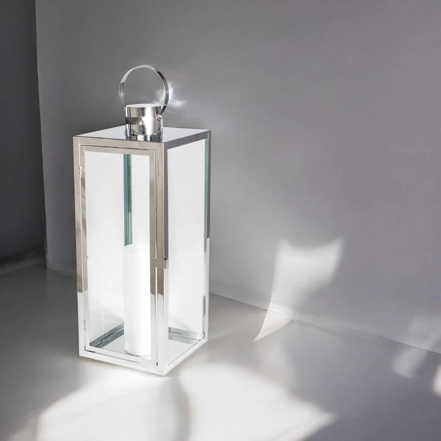 Dekoratív lámpás TOWER 29 cm fényes króm