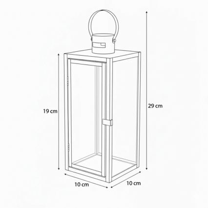 Dekoratív lámpás TOWER 29 cm fényes króm