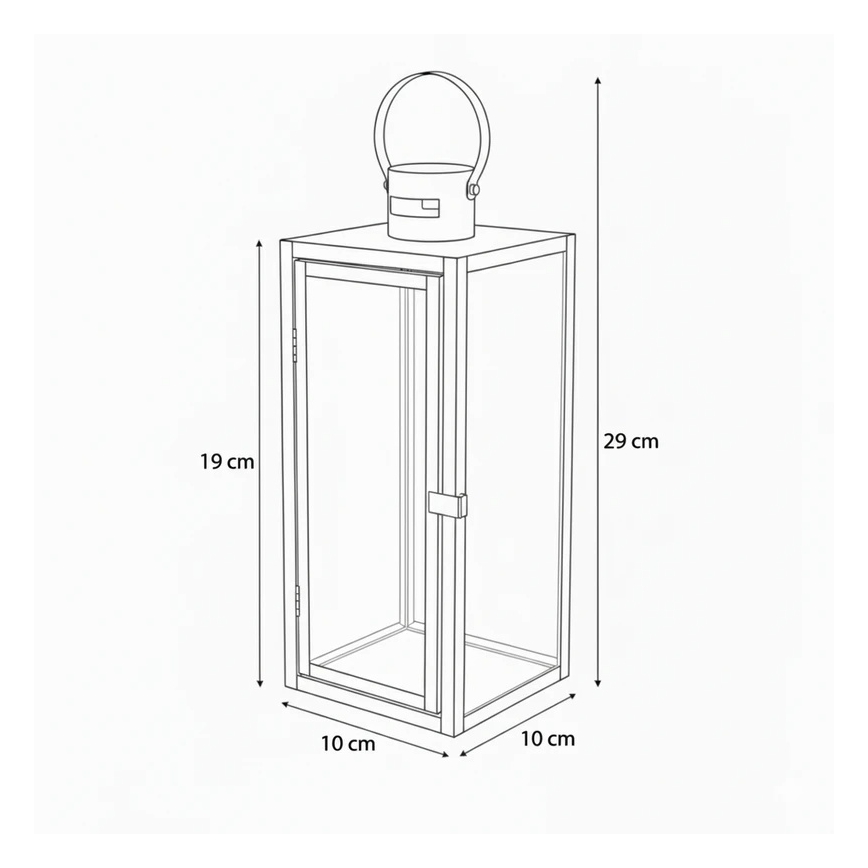 Dekoratív lámpás TOWER 29 cm fényes króm